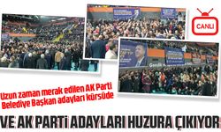 AK Parti'nin Trabzon ilçe belediye başkan adaylarının tanıtım töreni Beşirli Çok Amaçlı Spor Salonu'nda yapılıyor