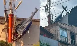 Helikopter Kazasında Dramatik Kurtuluş: Çatıdaki Antene Asılı Kaldılar!