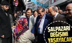 Muhammet Erkan ve İYİ Parti Şalpazarı Belediye Başkan Adayı Faruk Beldüz, vatandaşları dinledi