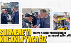 AK Parti Sürmene Belediye Başkan Adayı Hüseyin Azizoğlu, Pazar Esnafı ve Vatandaşları Ziyaret Etti
