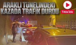 Trabzon'un Araklı ilçesinde bulunan Kalecik Tüneli'nde meydana gelen bir kaza nedeniyle trafik durma noktasına geldi