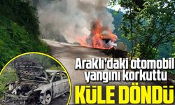 Trabzon Araklı'da Lüks Otomobil Yangında Kül Oldu