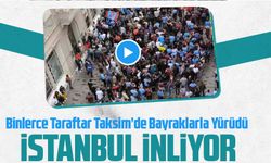 Trabzonspor’un Binlerce Taraftarı Taksim’de Bayraklarla Yürüdü