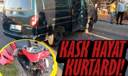 Sürmene'de Panelvan Araca Çarpan Scooter Kazası: Kask Hayat Kurtardı!