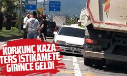 Giresun’da bir otomobil sürücüsünün ters yöne girdiği Karadeniz Sahil Yolu'nda kaza ucuz atlatıldı