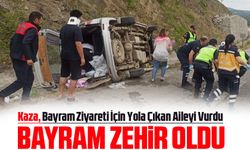 "Samsun'da Kaza: Düzce'den Trabzon'a Giden Aile Otomobili Su Kanalına Devrildi, 8 Yaralı"