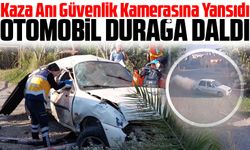 Samsun'da Otomobil Durağa Çarptı: Kaza Anı Güvenlik Kamerasına Yansıdı