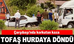 Trabzon Çarşıbaşı'nda Korkutan Kaza: Tofaş Araç Hurdaya Döndü