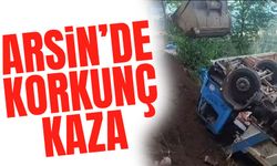 Trabzon Arsin'de Belediye Kamyonu Devrildi!