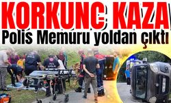 Yomra'da Korkutan Kaza! Emekli Polis Memurunun Aracı Yoldan Çıktı