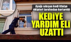 Cama Ayağı Sıkışan Kedi İtfaiye Ekipleri Tarafından Kurtarıldı