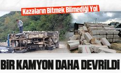 Araklı Karadere Yolunda Kaza: Yine Bir Kamyon Devrildi