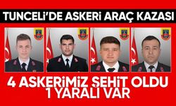 Tunceli'de Askeri Araç Kazasında 4 Askerimiz Şehit Oldu