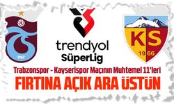 Trabzonspor - Kayserispor Maçının Muhtemel 11'leri!