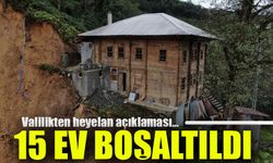 Rize Valiliği’nden Heyelan Açıklaması: 15 Ev Boşaltıldı