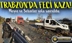 Trabzon'da Sahil Yolunda Meydana Gelen Kaza: Meyve ve Sebzeler Yola Savruldu!