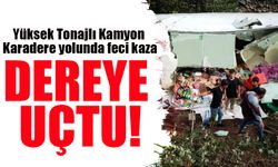 Yüksek Tonajlı Kamyon Karadere Yolunda Dereye Uçtu