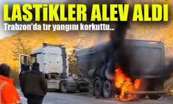 Araklı-Karadere Yolunda Korkutan TIR Yangını! Fren Sistemi Alev Aldı