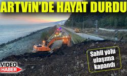 Artvin’de Karadeniz Sahil Yolu Kapanınca Hayat Durdu!