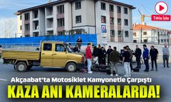 Akçaabat'ta Motosiklet Kamyonetle Çarpıştı! Kaza Anı Kameralara Yansıdı