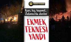 Kar, Kışa Direnen Zafanoz’da Alevler Gecenin Karanlığını Aydınlattı; Ekmek Teknesi Yandı!