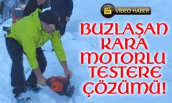 Motorlu Testereyle Buzlaşan Karı Kesip Yol Açtılar: Kavrun Yaylası’nda Adrenalin Dolu Anlar