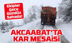 Akçaabat’ta Kar Mesaisi: Ekipler Gece Gündüz Sahada!