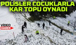 Trabzon’da Kar Eğlencesi! Polisler Çocuklarla Kar Topu Oynadı