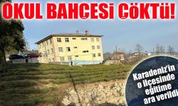 Rize’de Heyelan Tehlikesi! Bahçesi Çöken Okulda Eğitime Ara Verildi