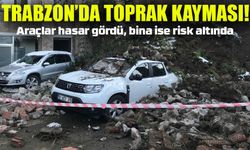 Trabzon’da Toprak Kayması! Araçlar Hasar Gördü, Bina Risk Altında