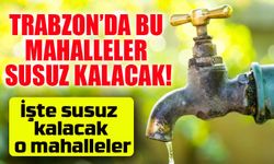 Trabzon’da Günlerce Sürecek Su Kesintisi! Hangi Mahalleler Etkilenecek?