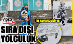 Artvin’de Sıradışı Yolculuk: İşine Snowboardla Gitti