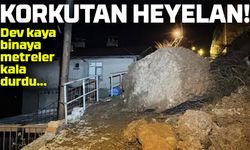 Artvin’de Korkutan Heyelan! Dev Kaya Binaya Metreler Kala Durdu