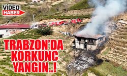 Trabzon’da Korkutan Yangın! Samanlıktan Eve Sıçradı, 2 Kişi Dumandan Etkilendi