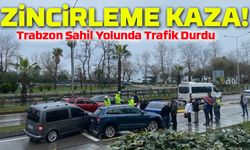 Trabzon’da Zincirleme Kaza! Sahil Yolunda Trafik Durdu