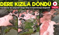 Rize’de Rengi Kırmızıya Dönüşen Dere İncelemeye Alındı