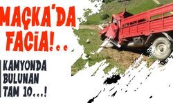Maçka’da Kurbanlık Faciası! Kamyonet Yuvarlandı, 10 Hayvan Telef Oldu