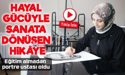 Sosyal Medyada Gördü, Hayatını Değiştirdi: Rize'de Hayal Gücüyle Portre Çizen Kadın İlgi Odağı