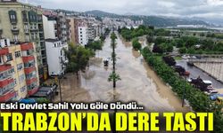 Toklu Deresi Taştı, Trabzon’da Eski Devlet Sahil Yolu Göle Döndü!
