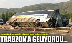 Diyarbakır-Trabzon seferini yapan yolcu otobüsü Karlıova’da devrildi