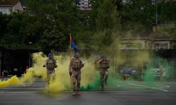 Rize'de kuruluş kutlamalarına damga vuran jandarma gösterisi