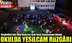 Beşikdüzü’nde Okul Bahçesi Açık Hava Sinemasına Döndü; Mısırını Kap Gel!