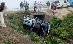 Yayla Yolunda Trafik Kazası! Araç Devrildi...