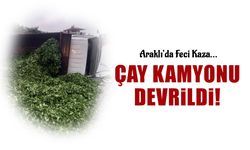 Çay Kamyonu Devrildi! Çaylar Yola Döküldü..
