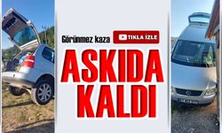 Akçaabat Kayabaşı Yaylası’nda El Freni Unutulan Araç Uçurumda Askıda Kaldı!