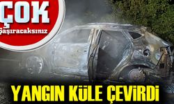 Araklı-Bayburt Yolunda Araç Yangını Ulaşımı Durdurdu
