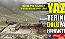 Rize'nin Yaylalarında Eylül Sürprizi: Hazindak’ta Dolu Yağışıyla Beyaz Örtü