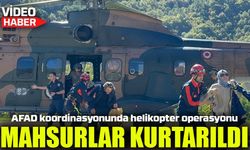 Artvin’de Mahsur Kalan Vatandaşlar ve Turistler Helikopterle Tahliye Edildi