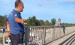 Viyadük üzerinde intihara kalkışan şahsı polis ikna etti