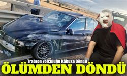 Trabzon Yolunda Bariyerlere Çarptı, Ölümden Döndü